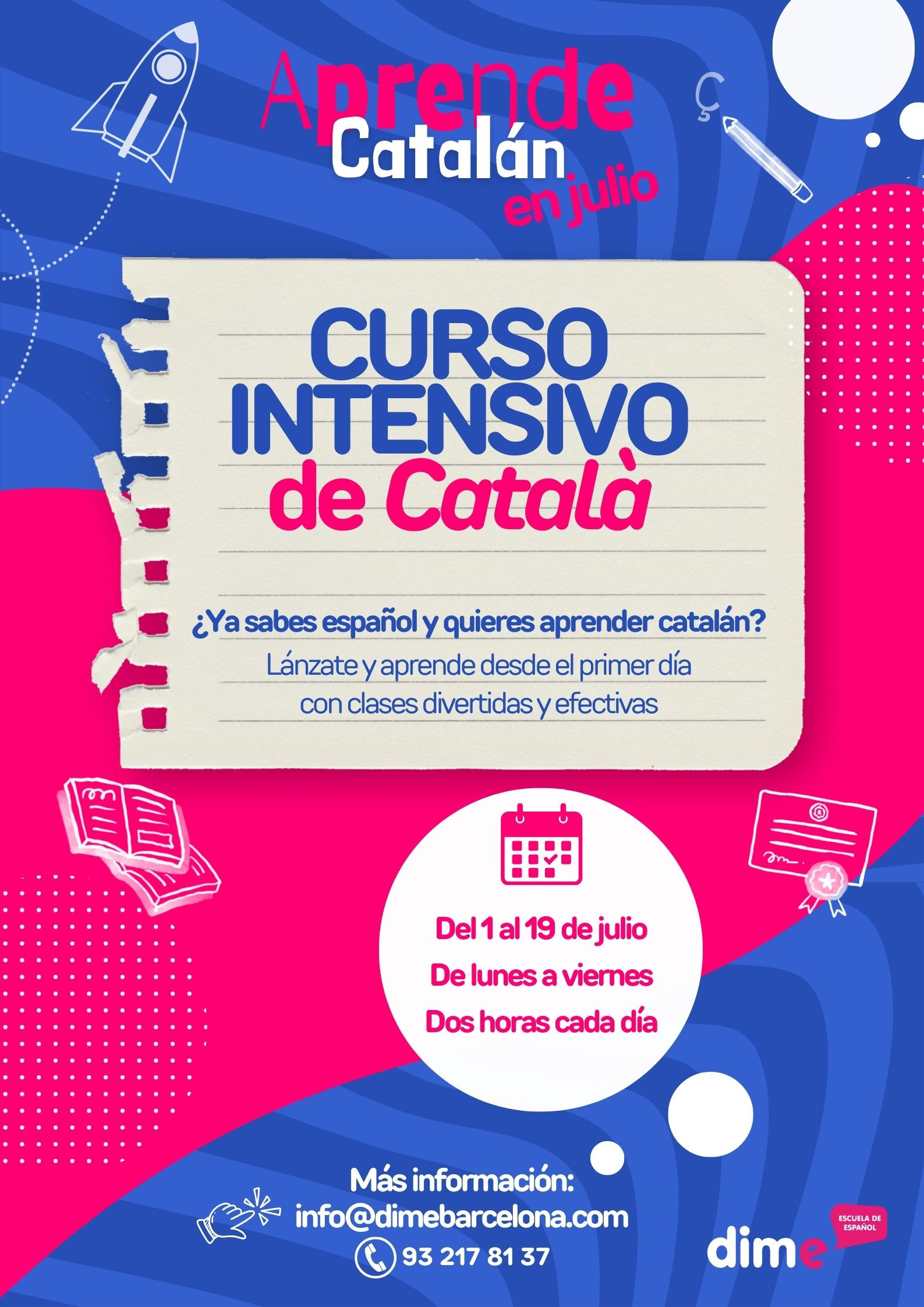 Curso intensivo de catalán_dime_poster 2024