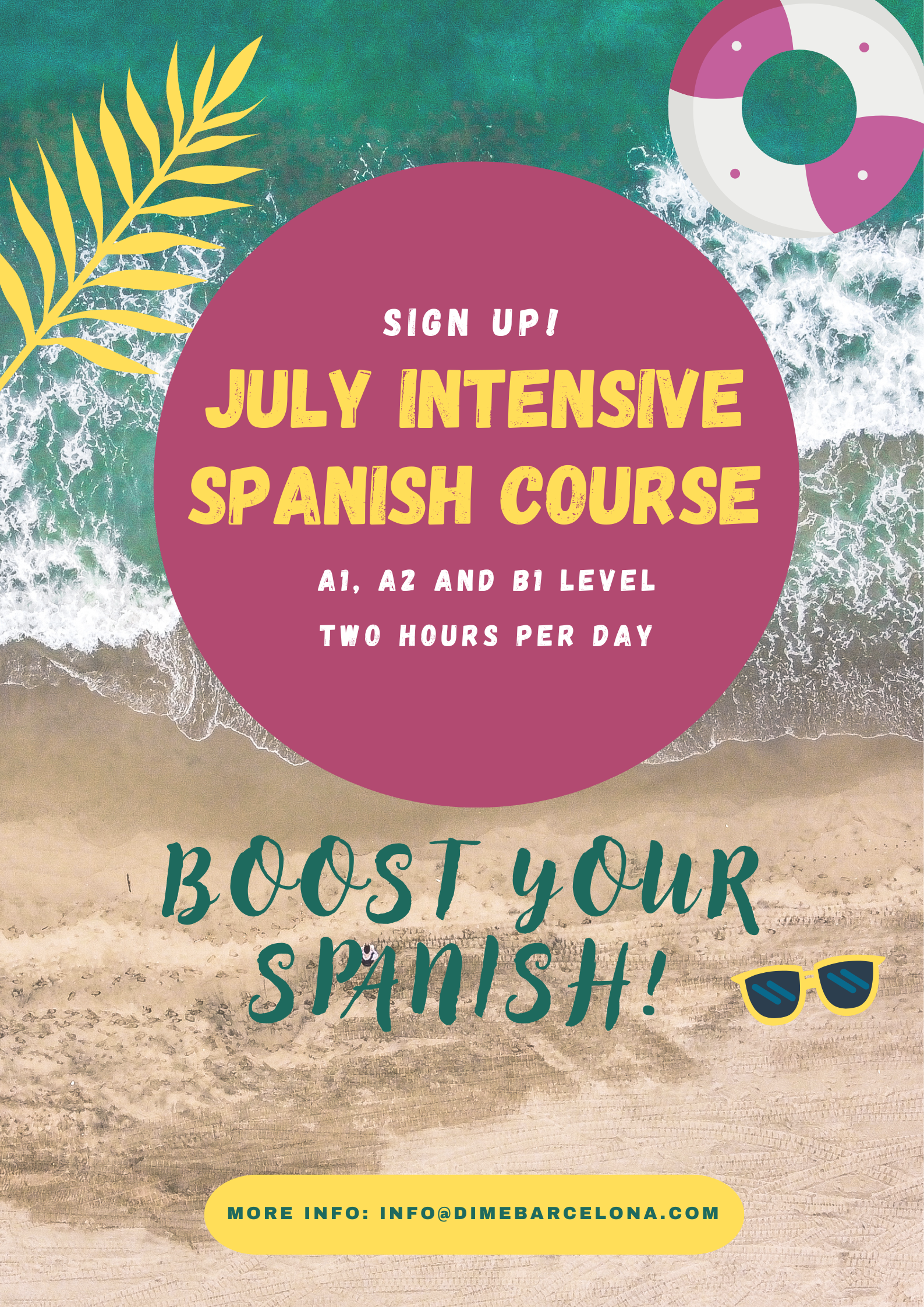 DIME July Intensive Spanish course_ poster 2024