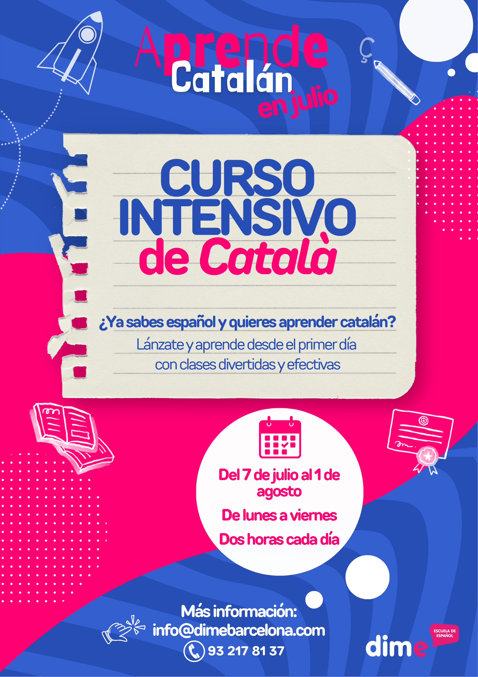 2025 POSTER Dime_curso intensivo de catalán